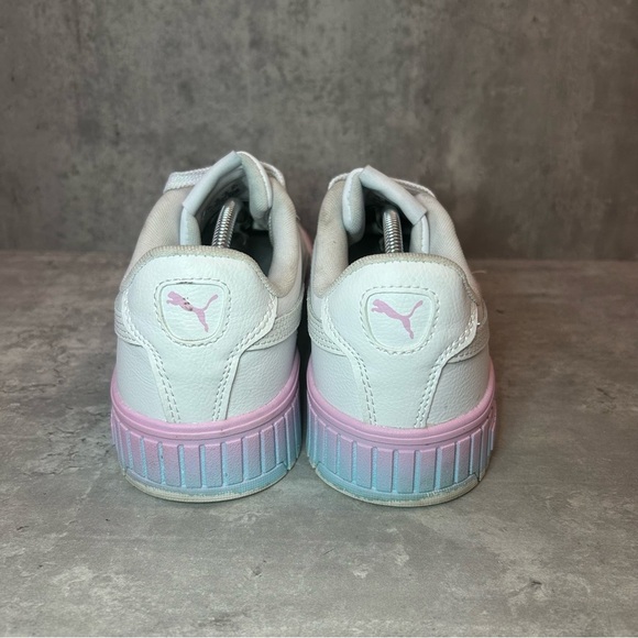 Puma Carina 2.0 Leather Sneakers 392996-01 Womens sz 10 - white/pink - Picture 3 of 7